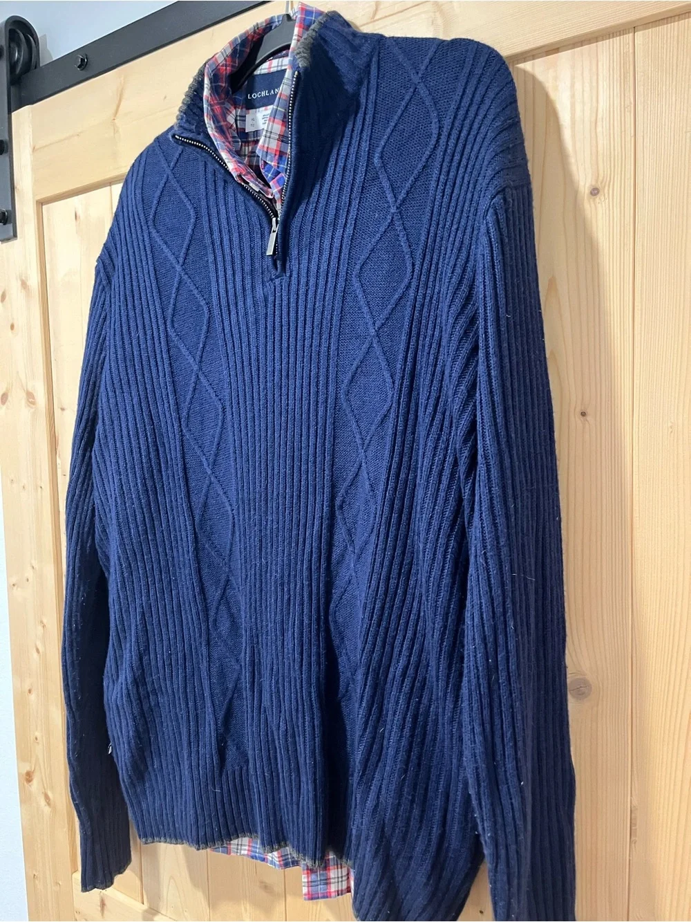 Geoffrey Beene men’s 1/4-zip pullover sweater, Navy XL (Free Lochlane XL Shirt.